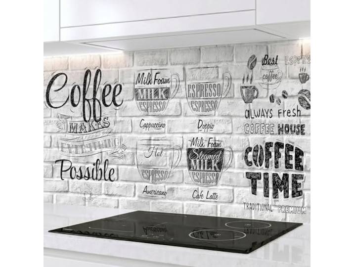 Rodnik Küchenrückwand aus ABS – fugendeckend, monolithisch & pflegeleicht, Spritzschutz mit Direktdruck. Viele Motive (Coffee Menu)