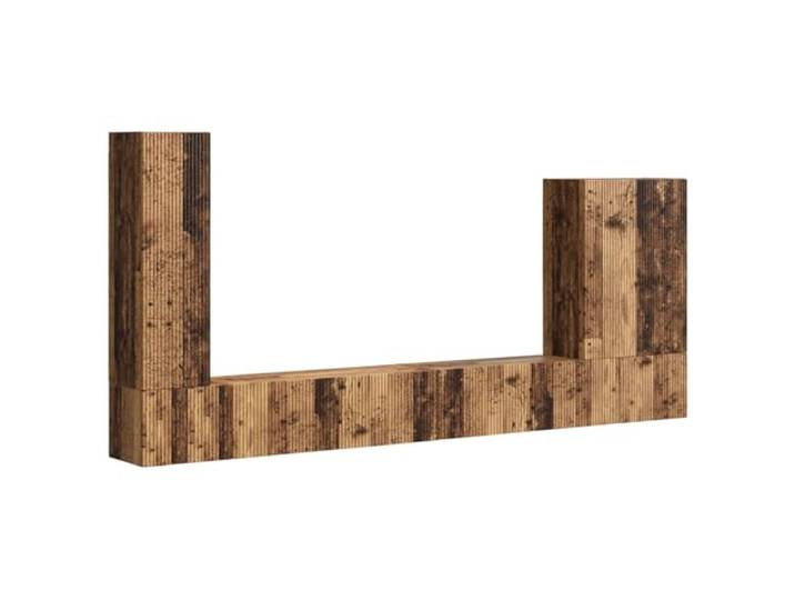 GHVBNMF TV-Wandregal Set 6-teilig Wandboard Hängeschrank Altholz Modularer Stauraum fürs Wohnzimmer: Hängende TV-Board Elemente aus robustem Holzwerkstoff in edler Altholz-Optik.