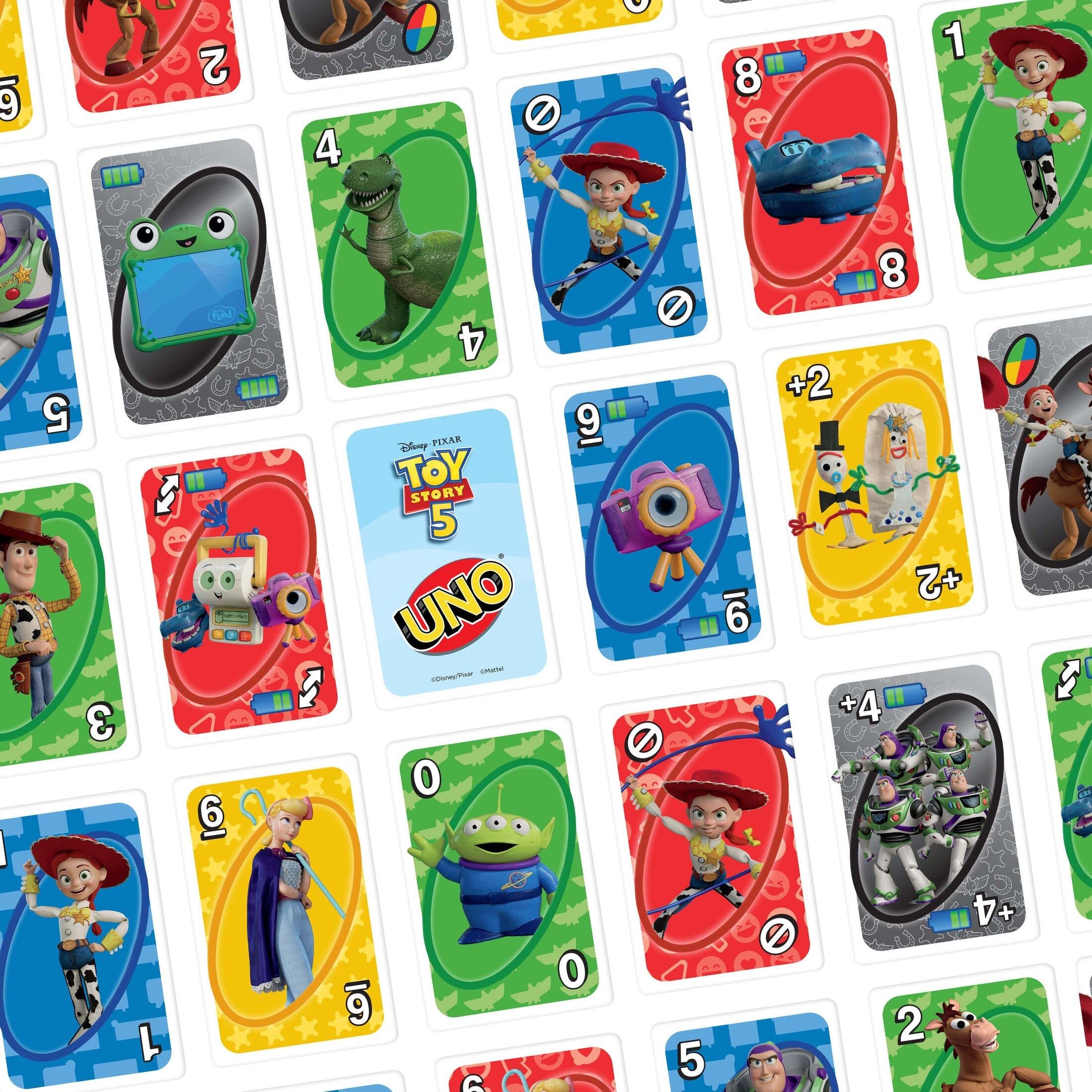 UNO Disney Pixar Toy Story 5 Card Game for 2-10 Players, Ages 7+, by Mattel