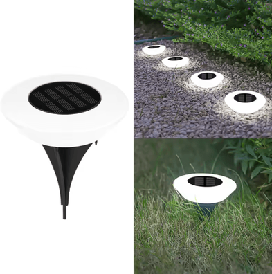 Inspire Picks 14 LED Solar Ground Lights Waterproof Outdoor Pathway & Garden Landscape Lighting 1 4 Pack hite Light 1pc