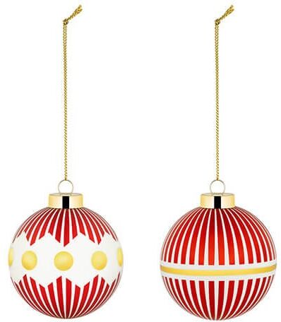 Alessi Delight Set 1 of Two Red Christmas Baubles