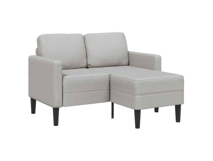 2 Sitzer Sofa Couch mit Chaiselongue L Form Wolkengrau 125 cm Stoff