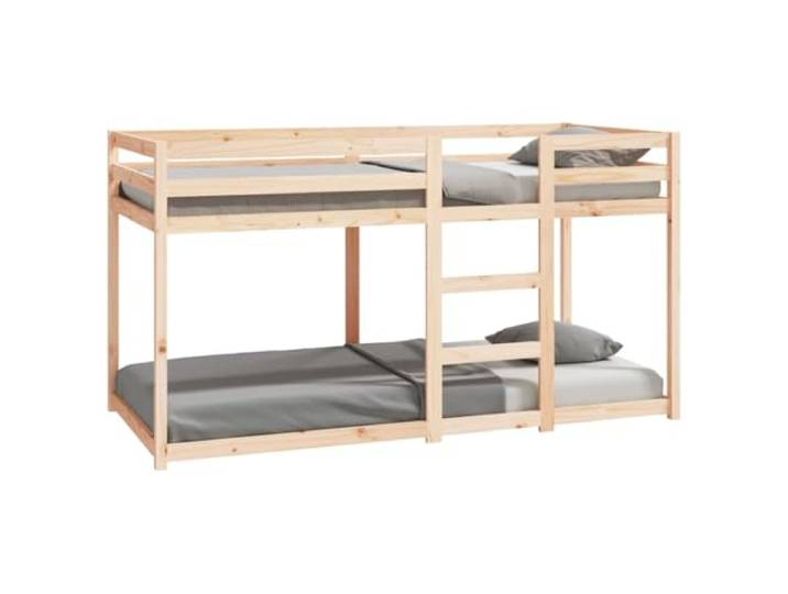 PUGYNBK Etagenbett aus Massivholz, Kiefer, 90 x 200 cm Kompakte Struktur, zwei Einzelbetten, Sicherheitsgeländer, ohne Matratze