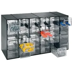 Art Plast ArtPlast - Modulare Aufbewahrungseinheit 37,7x14,2x22,8 cm aus Polypropylen mit 24 transparenten Schubladen - CASSETTIERE-Kollektion