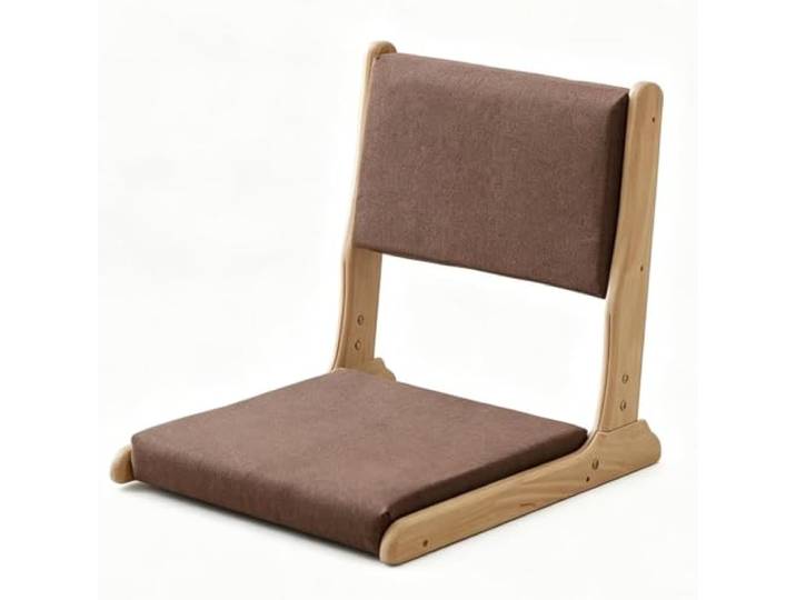 Tragbarer Japanischer Beinloser Stuhl Holz Faules Sofa,mit Rückenlehne Erkerfenster Balkon Wohnzimmerstuh,Wohnzimmerstuhl Bodensitz,Suitable for living rooms, balconies, and offices.(Brown)