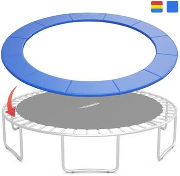 Costway 16 Feet Waterproof and Tear-Resistant Universal Trampoline Safety Pad Spring Cover-Blue