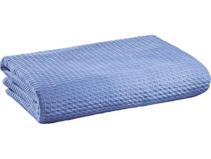 Erwin Müller Sommerdecke, Baumwolldecke hellblau Größe 150x200 cm - luftig-leicht, weiche Qualität, sehr angenehm - 100% Baumwolle