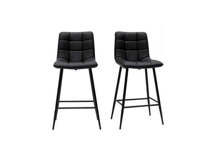 Tabourets de bar design noirs H65 cm (lot de 2) MAXWELL