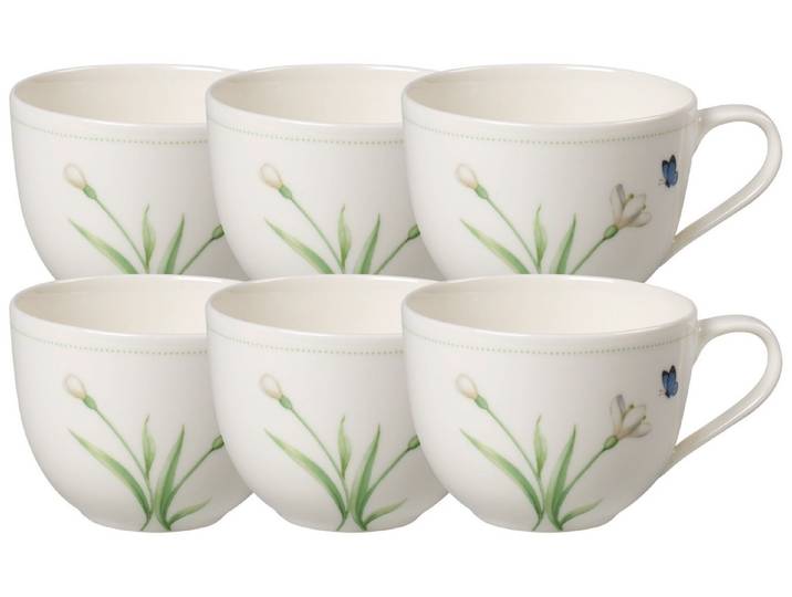 Villeroy & Boch Tasse Colourful Spring Kaffee-Obertasse 0,23l Set6, Premium Porcelain