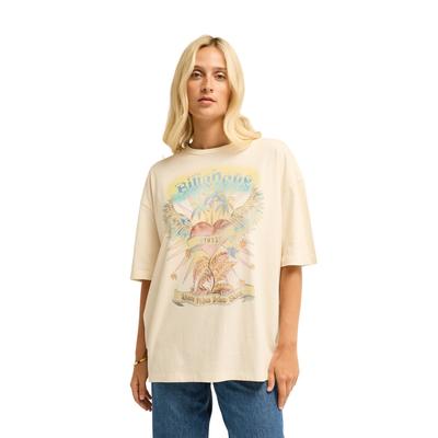 Oversize-Shirt BILLABONG "Pour Your Heart", Damen, Gr. M, beige (weiß cap), Obermaterial: 100% Baumwolle., Shirts