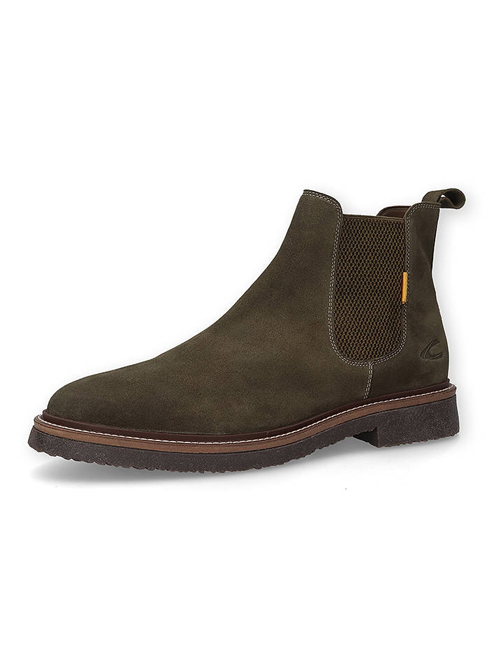 Camel Active Leder-Chelsea-Boots in Khaki - 45