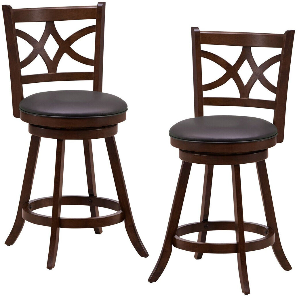 Fleur De Lis Living Authier Swivel Upholstered Faux Leather Bar Stool Extra Tall (61cm Seat Height)
