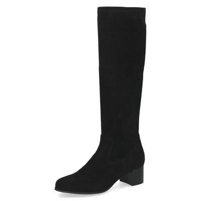 Stiefel CAPRICE, Damen, Gr. 39, XS-Schaft, schwarz, Textil, Schuhe Stiefel, Blockabsatz, Langschaftstiefel mit Stretch-XS-Schaft