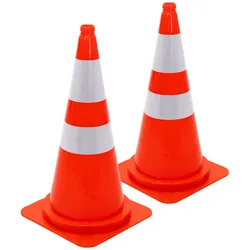 ECD Germany Pylonen groß 75 cm Verkehrshütchen Orange Verkehrskegel Leitkegel Reflexstreifen Warnkegel Verkehrsleitkegel Absperrkegel Absperrhütchen