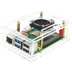 Gehäuse Acryl mit Lüfter für Pi 5 Acryl-Gehäuse mit Lüfter black