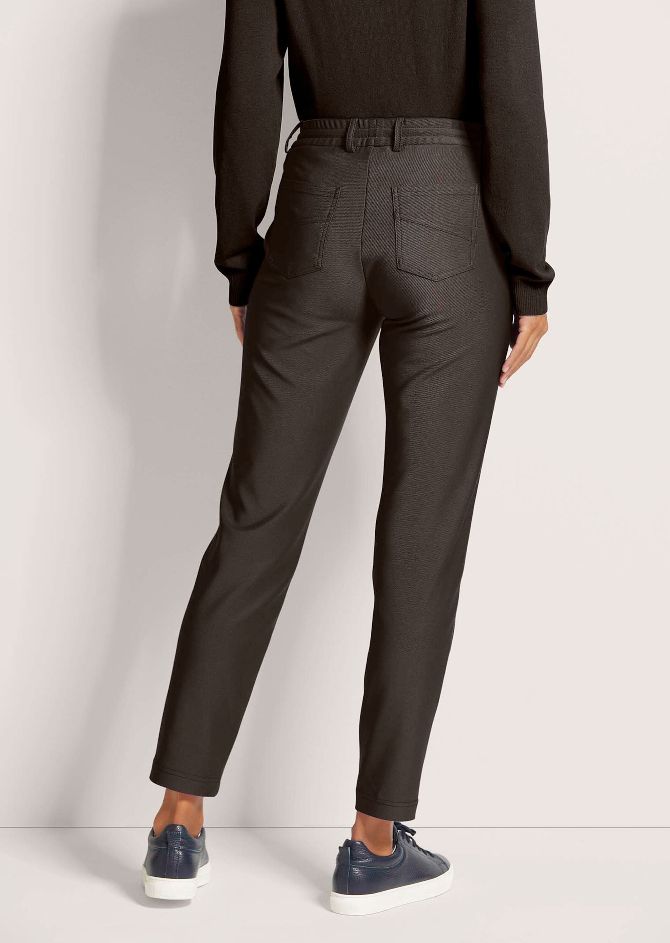 Schlupfhose MADELEINE "Jogpants Stretchhose mit Tunnelzug", Damen, Gr. 19, N + K Gr, braun, Modern, normal, Hosen Schlupfhose, Stretchhose mit Tunnelzug
