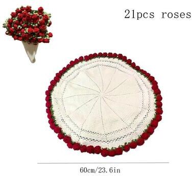 Inspired Finds Floral Bouquet Knit Blanket Soft Lightweight Decorative Throw Gift 23.62in