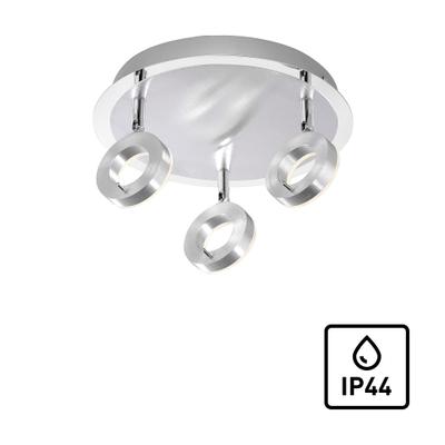 PAUL NEUHAUS Deckenleuchte "SILEDA", grau (aluminiumfarben), 3, Ø 33,5cm H: 16,5cm, 1 Stk., Leuchten, LED, IP44, Deckenleuchte