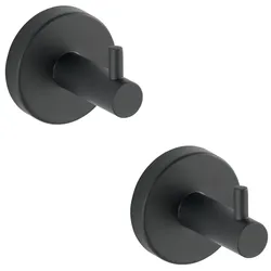 WENKO Wandhaken Uno Mod. Bosio Black matt, 2er Set, Edelstahl rostfrei