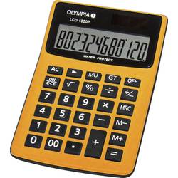 Olympia LCD 1000P Tischrechner Orange Display (Stellen): 12 solarbetrieben, batteriebetrieben (B x H x T) 106 x 40 x 158 mm 4685