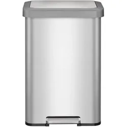 EKO Treteimer Cozy Bin Tritt Mülleimer Edelstahl 45 L inklusive Inneneimer, Mülleimer aus gebürstet, Abfalleimer, Silber