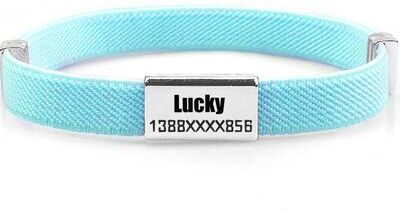 Inspire Select Personalized Breakaway AirTag Cat Collar With Engraved Metal Name Tag Adjustable GPS Tracking Pet Collar cyan 5 12 In tag