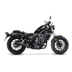 LeoVince SLIP-ON Edelstahl CLASSIC RACER Schwarz für HONDA CMX 300/500 REBEL