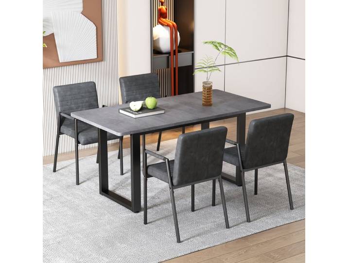 Feuille épaissie Matériaux respectueux de l'environnement durable table à manger de style industriel table à manger rectangulaire