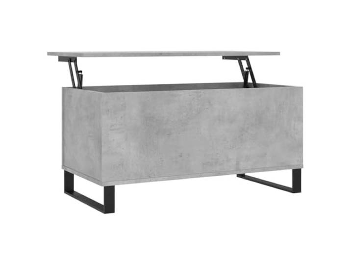 fsahslih Couchtisch Höhenverstellbar 90x44,5 cm Betongrau Sofatisch Anhebbare Tischplatte verwandelt den Kaffeetisch im Wohnzimmer blitzschnell in einen kompakten Arbeitsplatz mit Stauraum.