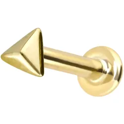 14 Karat Gold Labret mit Innengewinde PYRAMIDE