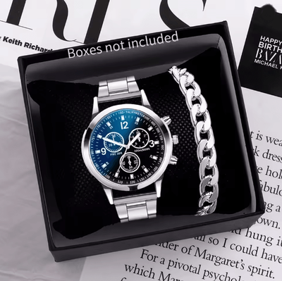 Inspire Essentials Mens Business Quartz Watch Steel Band Classic Style black Without Box