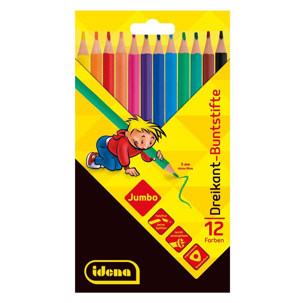 Idena Dreikant-Buntstifte Jumbo holzfrei 12er (12x) (37727483)