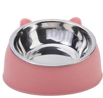 Uplift Essentials Ergonomic Inclined Stainless Steel Pet Feeding Bowl pink