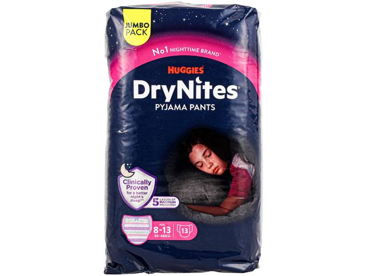 Huggies DryNites 8 -13 Jahre 30-48 kg Girl Jumbo 13 Stück
