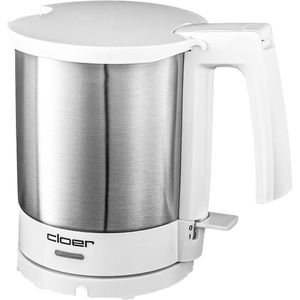 Cloer Wasserkocher 4701, weiß-silber, 1,5 Liter, 2000 Watt, mit Edelstahlgehäuse