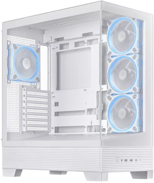 Asus A31 PLUS TG ARGB Tempered Glass Mid Tower ATX Gaming PC Case - White