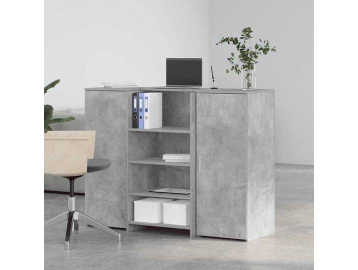 Bureau réception gris béton 135x50x103 5 cm bois ingénierie bureau accueil design industriel