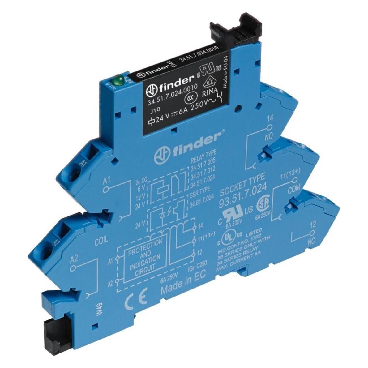 Finder Koppelrelais 6A 24VAC/DC Serie38 (38.61.0.024.0060)