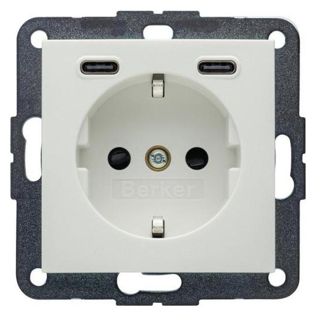 Berker 48151909 Steckdose SCHUKO/USB CC 20W PD S1 pw mt (48151909)