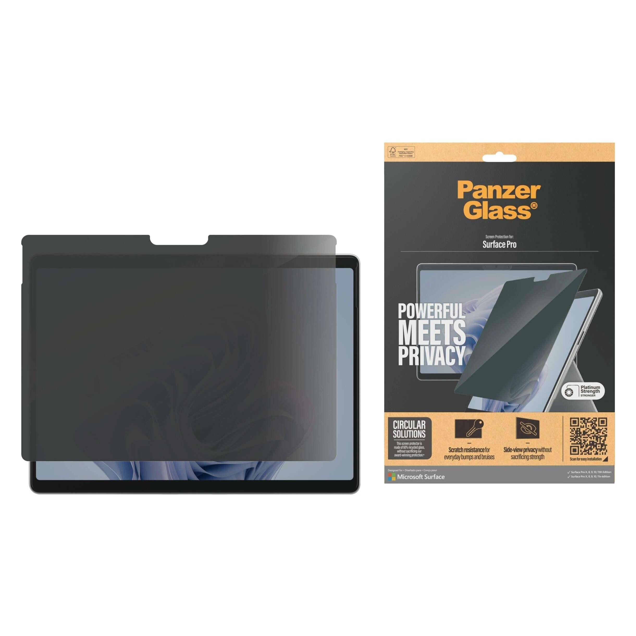 PanzerGlass Ultra Wide Fit Privacy (1 Stk., Microsoft Surface Pro 11, Microsoft Surface Pro 8, Microsoft Surface Pro 9, Microsoft Surface Pro X) (P6274)
