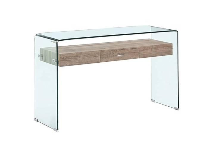 Meubletmoi Konsole aus Hartglas und Korpus mit Schublade aus MDF-Holz – Modernes Design – Ice