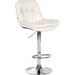 CLP Barhocker Laurel Kunstleder chrom - Farbe: weiß, Gestellmaterial: Metall in Chromoptik