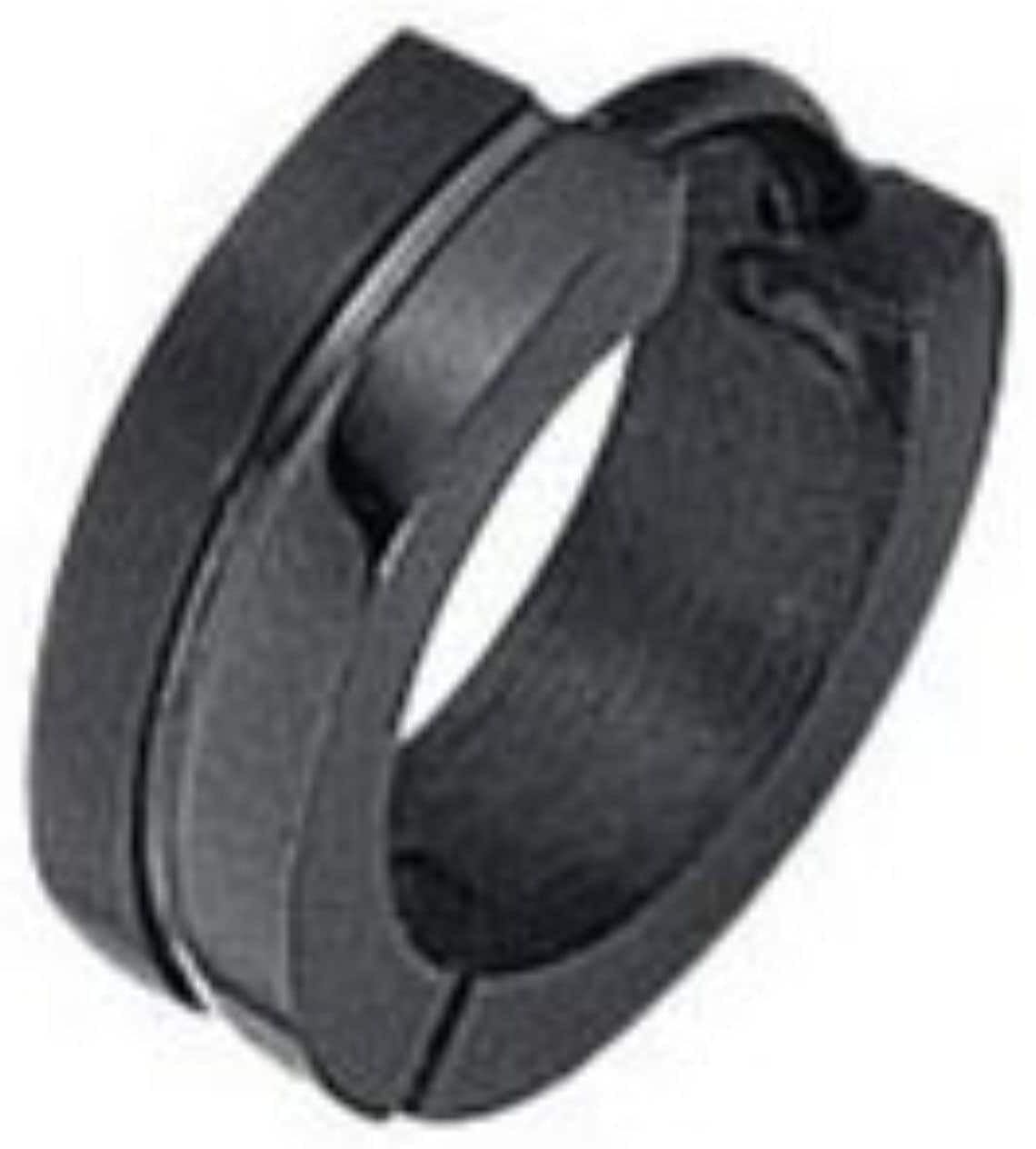 Single-Creole FIRETTI "Schmuck Geschenk Ohrschmuck einzeln Classic", schwarz, Ohrringe, Damen, 13,5mm, Edelstahl, Single-Creole schwarz 13,5mm, Edelstahl