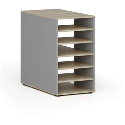 PRIMO GRAY Regalschrank für Werkbank, rechts, Eiche grau/natur