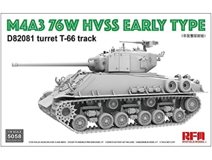 Rye Field Model - Model Char M4a3 76w Hvss Early Type 5058 1/35. Model Promo Char