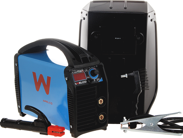 Awelco Mikrotig 200 - Saldatrice Inverter (MMA, TIG LIFT) + Valigetta, corrente continua (DC), con innesco a striscio
