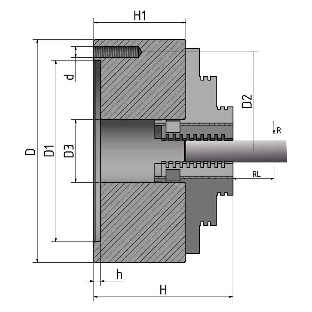 Optimum Dreibackendrehfutter Ø 100 mm zentrisch spannend (3442710)