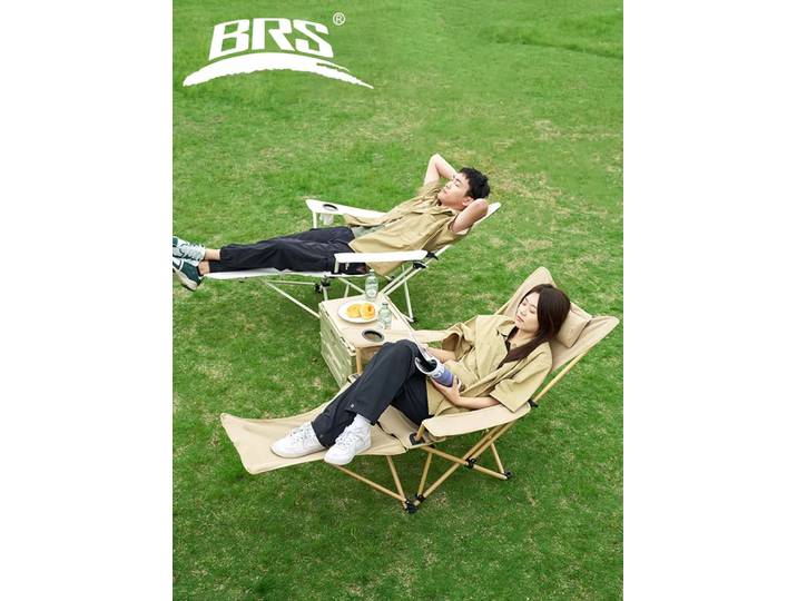 WESTTUNE Chaise de camping inclinable 2 en 1 Chaise longue de camping pliante légère avec dossier réglable et repose-pieds pour la plage