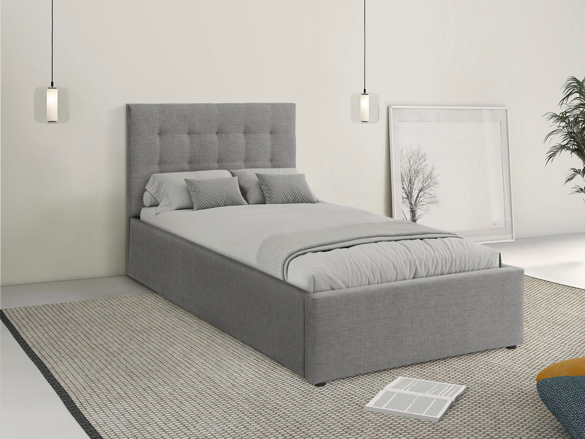 Jugendzimmer-Set OTTO HOME "Hamar-Binz", grau, Schlafzimmermöbel-Sets, Jugendzimmer-Set, Polsterbett und Kleiderschrank