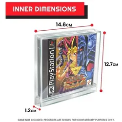 Evoretro Pack 2 boîtes de protection en acrylique pour PlayStation 1, Weiteres Gaming Zubehör, Transparent
